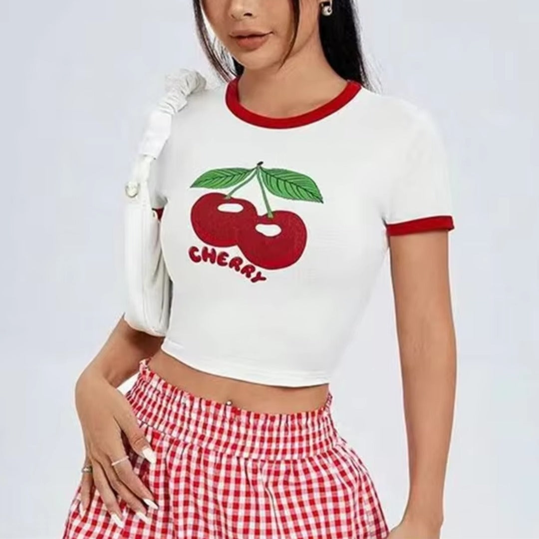 Cherry Pop Crop Tee – Vibexa
