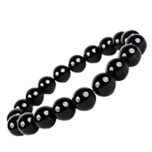 Natural Healing Black Tourmaline Crystal Bracelet for Men, Women & Kids