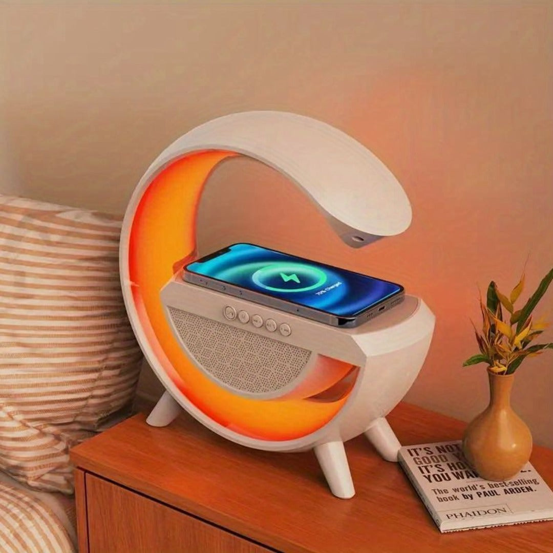 Multi-Function Bluetooth Speaker Lamp – Night Light, Wireless Charger