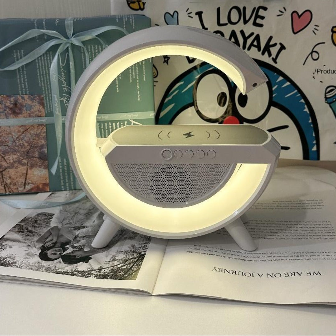 Multi-Function Bluetooth Speaker Lamp – Night Light, Wireless Charger