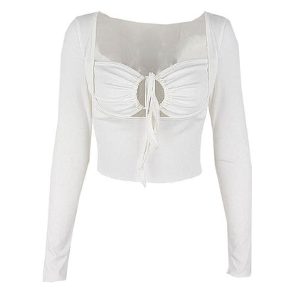 Chic Cut-Out Drawstring Top