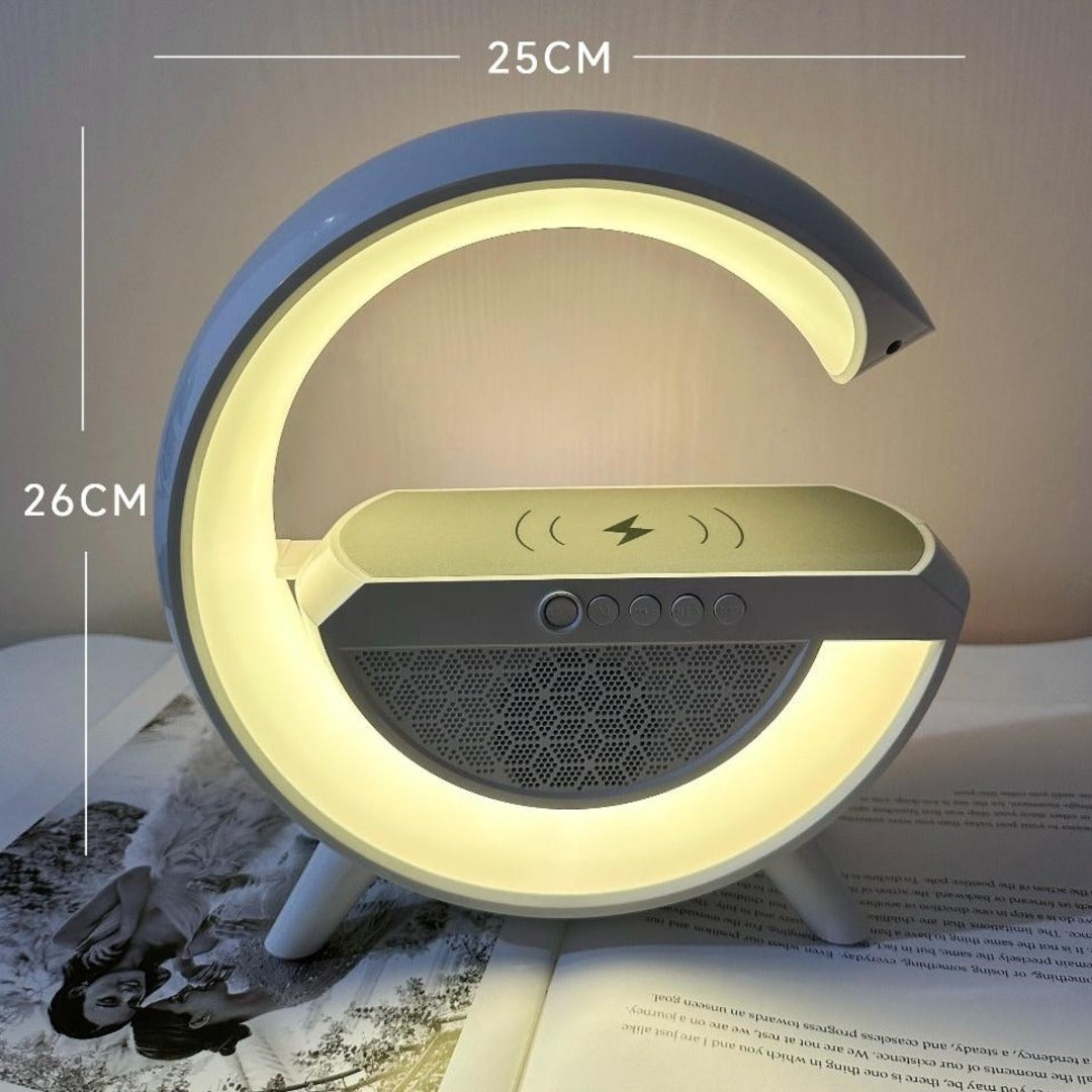 Multi-Function Bluetooth Speaker Lamp – Night Light, Wireless Charger