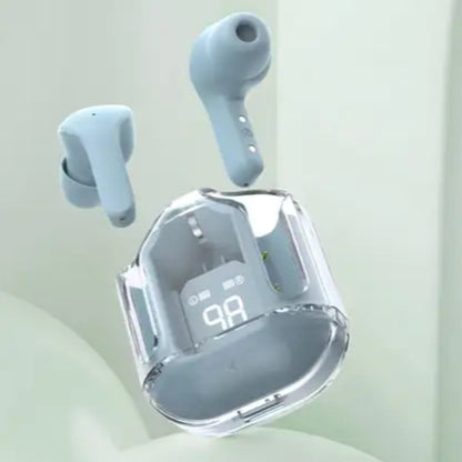 TrueBeat Pro Earbuds – Transparent TWS Bluetooth 5.3, 28H Playtime, LED Display