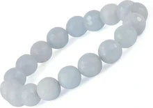 Natural Aquamarine Round Beads Stretch Bracelets, Charged by Reiki Grand Master & Vastu Expert for Unisex