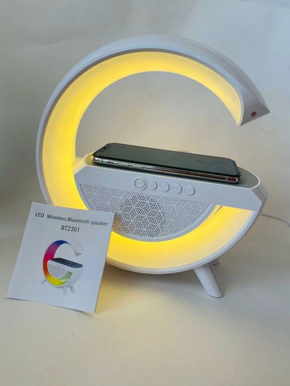 Multi-Function Bluetooth Speaker Lamp – Night Light, Wireless Charger