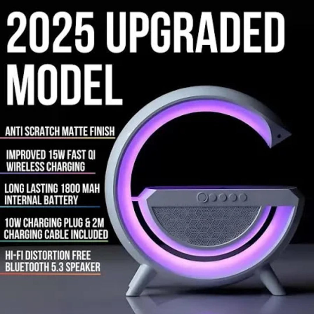 Multi-Function Bluetooth Speaker Lamp – Night Light, Wireless Charger